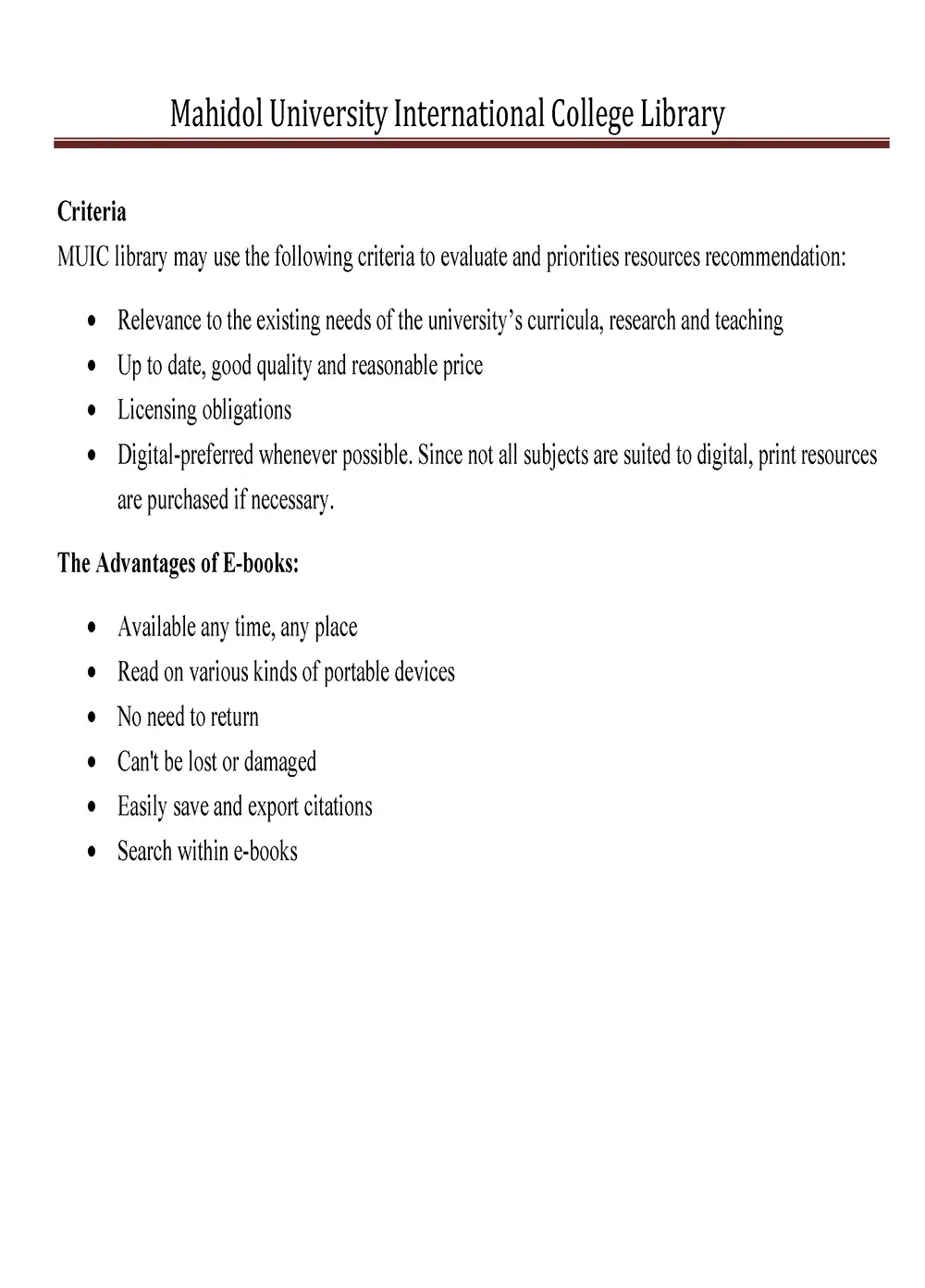 Library Information Procurement Manual - Library