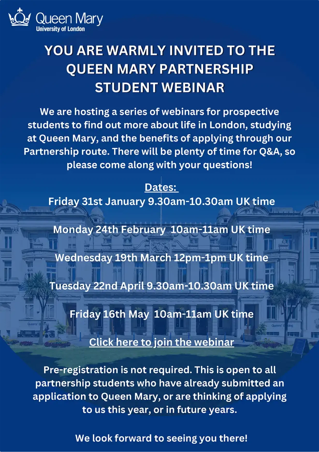 Queen Mary Partnership Student Webinar